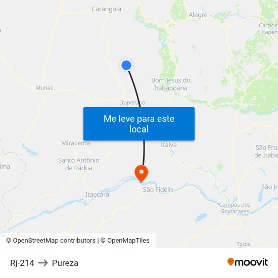 Rj-214 to Pureza map