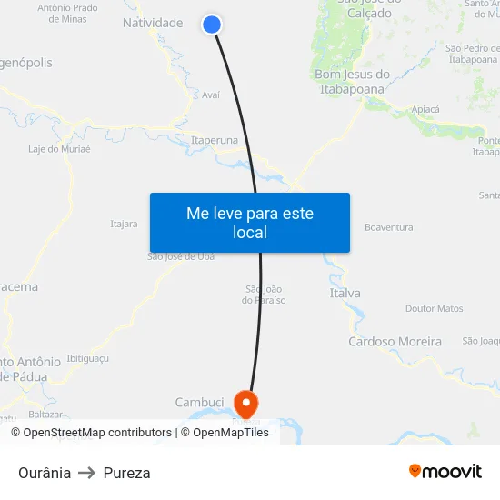 Ourânia to Pureza map