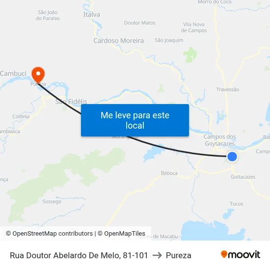 Rua Doutor Abelardo De Melo, 81-101 to Pureza map