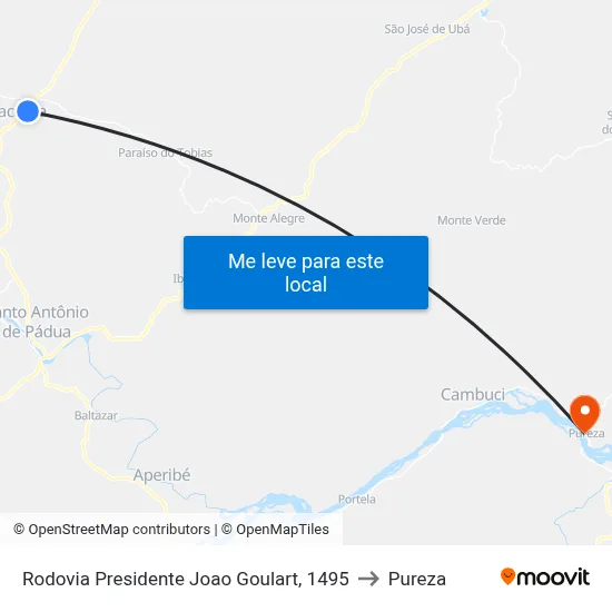 Rodovia Presidente Joao Goulart, 1495 to Pureza map