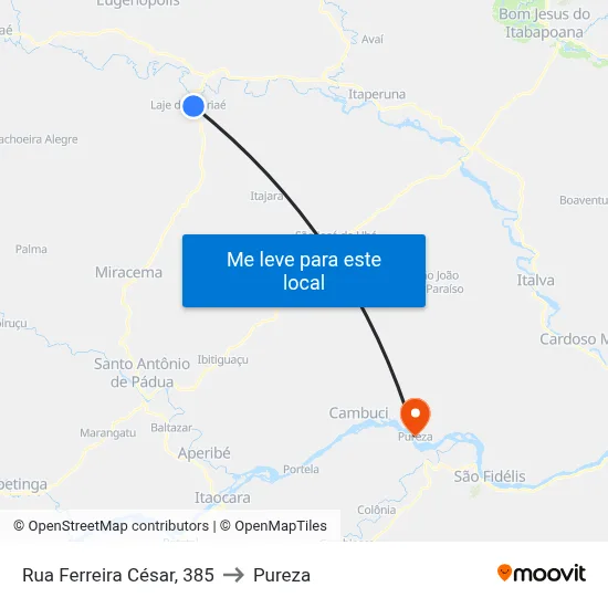 Rua Ferreira César, 385 to Pureza map