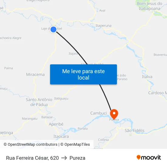 Rua Ferreira César, 620 to Pureza map