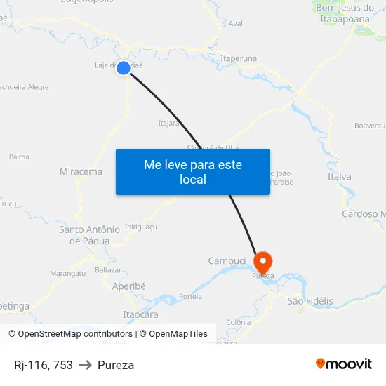 Rj-116, 753 to Pureza map