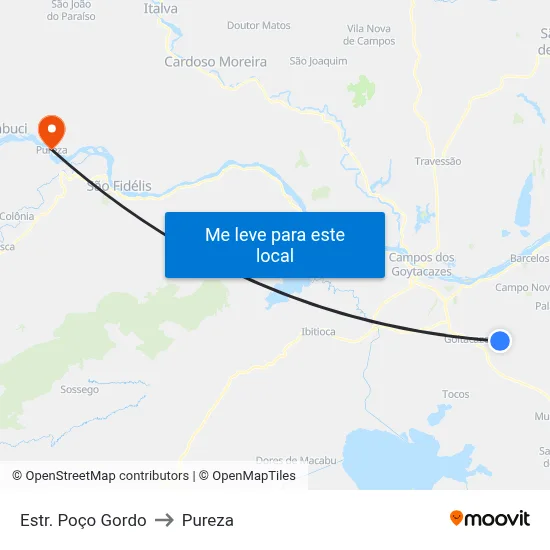 Estr. Poço Gordo to Pureza map