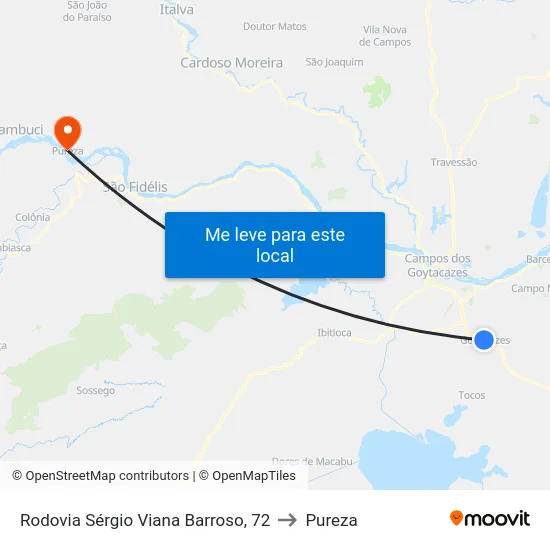 Rodovia Sérgio Viana Barroso, 72 to Pureza map