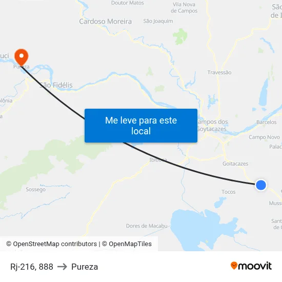 Rj-216, 888 to Pureza map