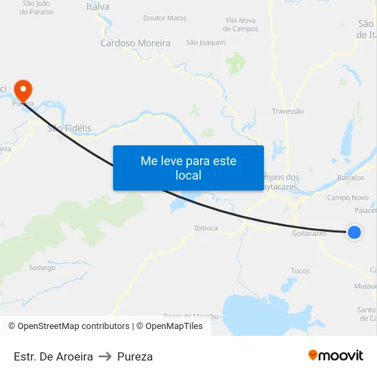 Estr. De Aroeira to Pureza map