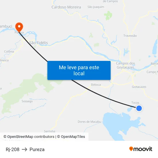 Rj-208 to Pureza map