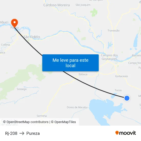 Rj-208 to Pureza map