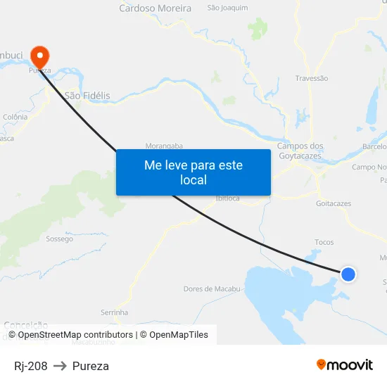 Rj-208 to Pureza map