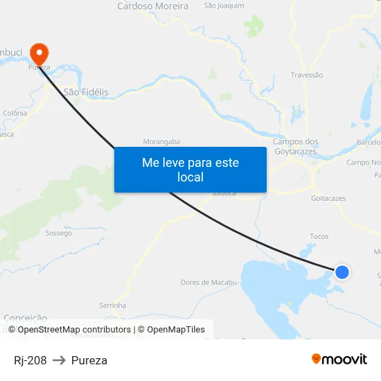 Rj-208 to Pureza map