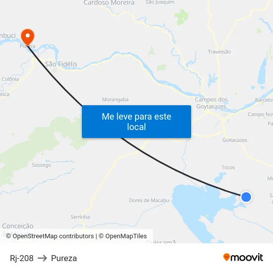 Rj-208 to Pureza map