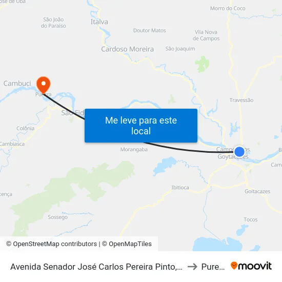 Avenida Senador José Carlos Pereira Pinto, 610 to Pureza map