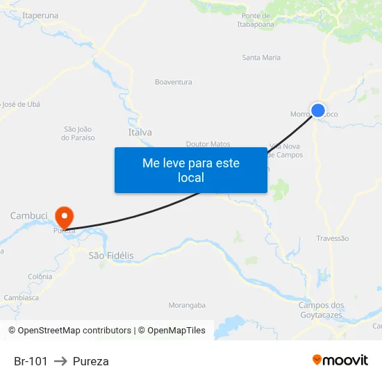Br-101 to Pureza map