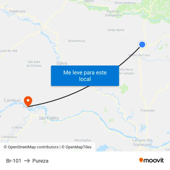 Br-101 to Pureza map