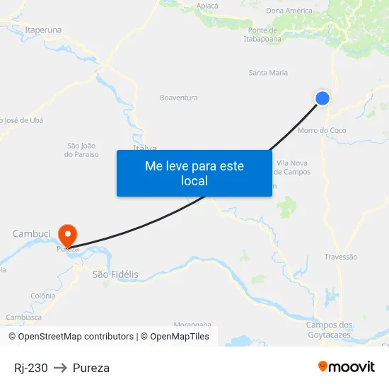 Rj-230 to Pureza map