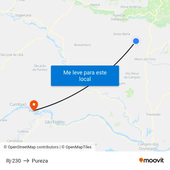 Rj-230 to Pureza map