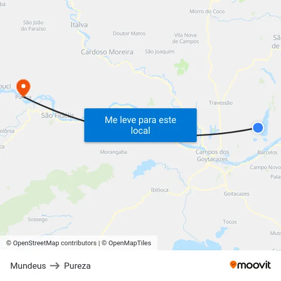 Mundeus to Pureza map