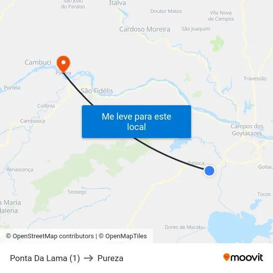 Ponta Da Lama (1) to Pureza map