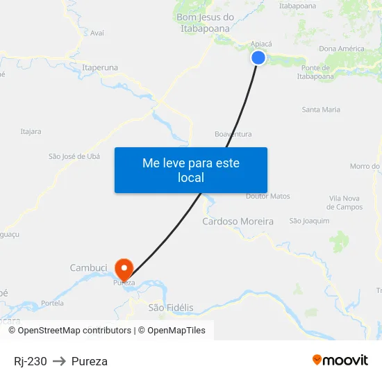 Rj-230 to Pureza map