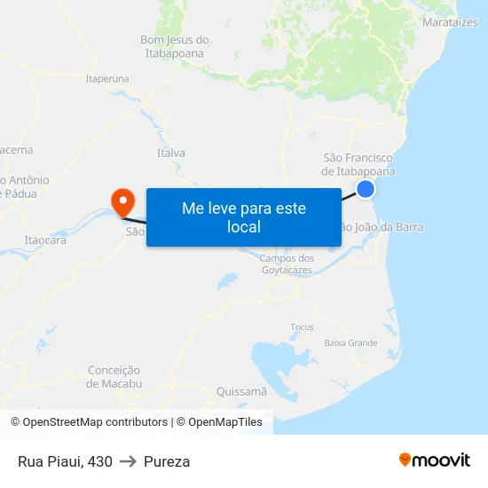 Rua Piaui, 430 to Pureza map