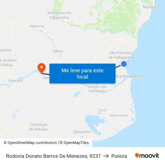 Rodovia Donato Barros De Menezes, 9237 to Pureza map