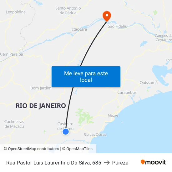 Rua Pastor Luís Laurentino Da Silva, 685 to Pureza map