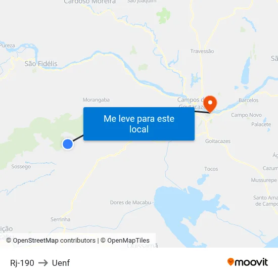 Rj-190 to Uenf map