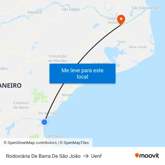 Rodoviária De Barra De São João to Uenf map