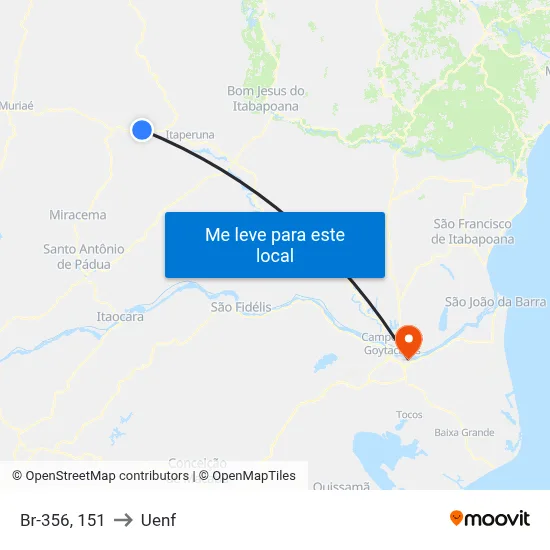Br-356, 151 to Uenf map