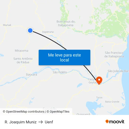 R. Joaquim Muniz to Uenf map