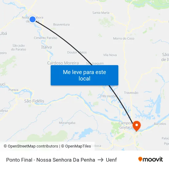 Ponto Final - Nossa Senhora Da Penha to Uenf map