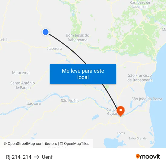 Rj-214, 214 to Uenf map