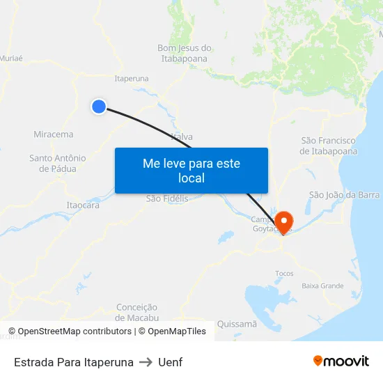 Estrada Para Itaperuna to Uenf map