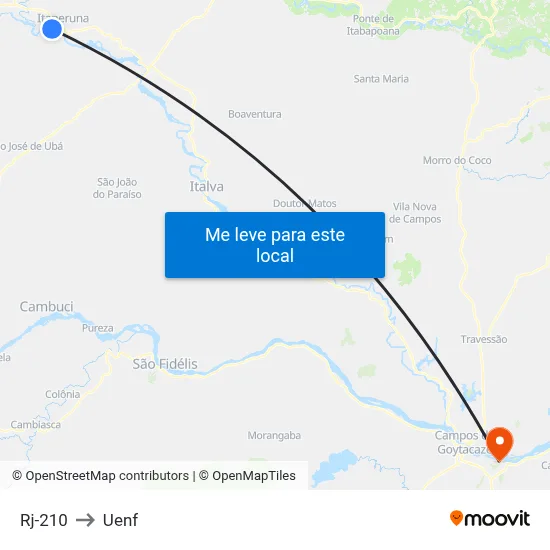 Rj-210 to Uenf map