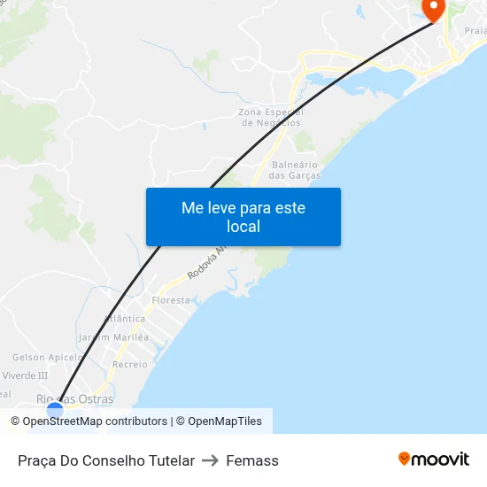 Praça Do Conselho Tutelar to Femass map