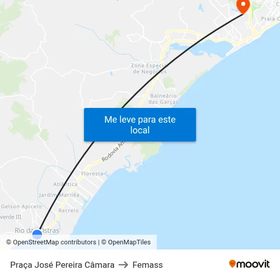 Praça José Pereira Câmara to Femass map