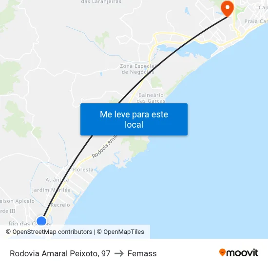 Rodovia Amaral Peixoto, 97 to Femass map