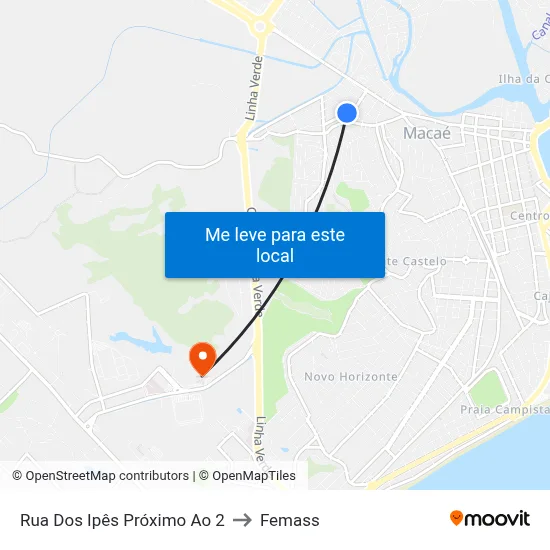 Rua Dos Ipês Próximo Ao 2 to Femass map