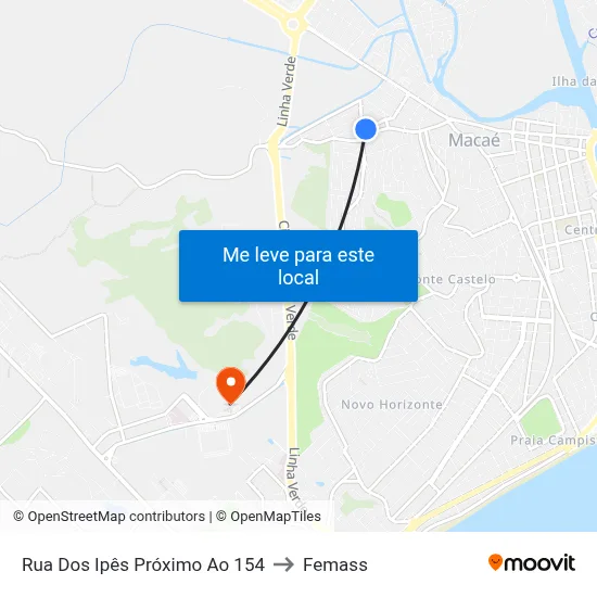Rua Dos Ipês Próximo Ao 154 to Femass map
