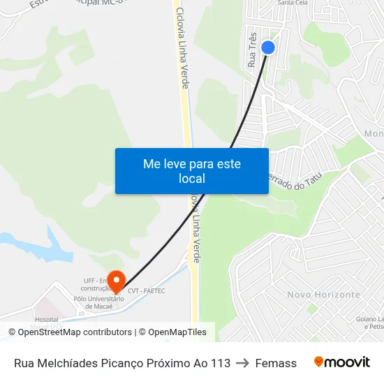 Rua Melchíades Picanço Próximo Ao 113 to Femass map