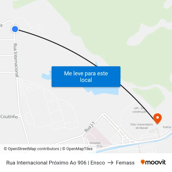 Rua Internacional Próximo Ao 906 | Ensco to Femass map