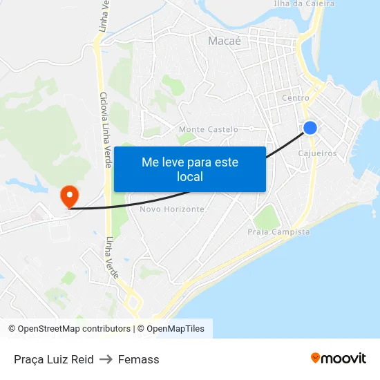 Praça Luiz Reid to Femass map