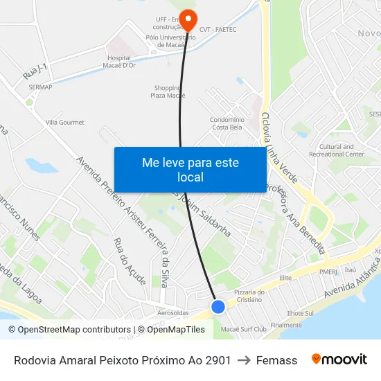 Rodovia Amaral Peixoto Próximo Ao 2901 to Femass map