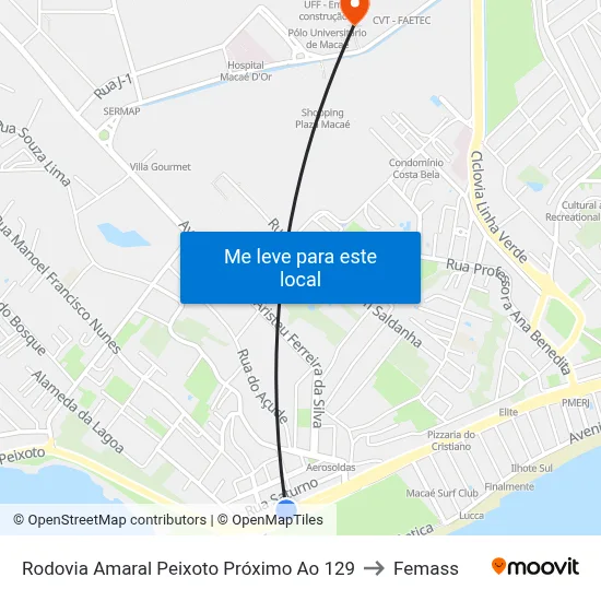 Rodovia Amaral Peixoto Próximo Ao 129 to Femass map