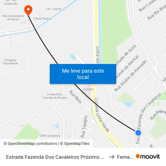 Estrada Fazenda Dos Cavaleiros Próximo Ao 370 to Femass map