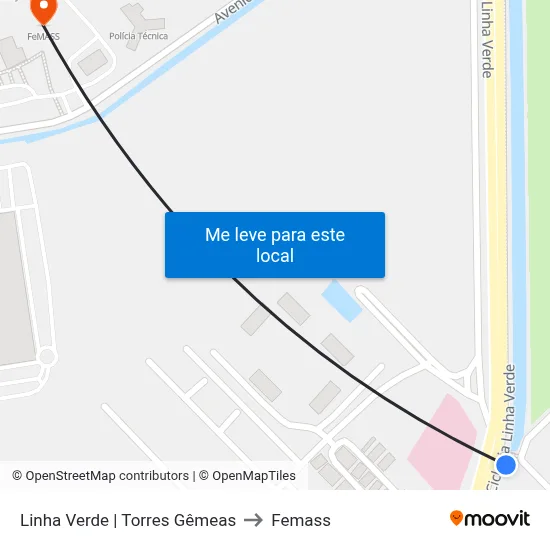 Linha Verde | Torres Gêmeas to Femass map