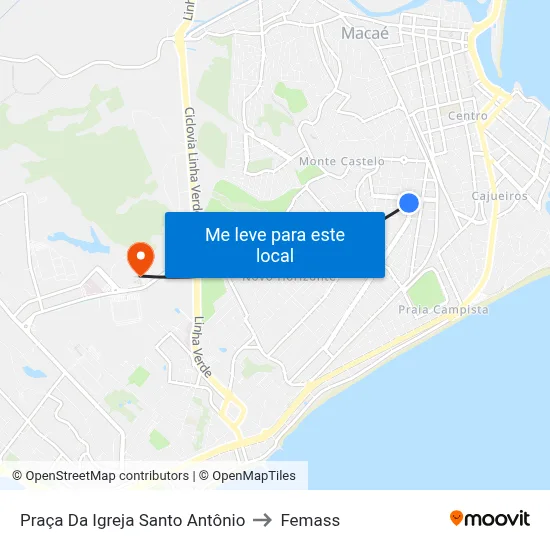 Praça Da Igreja Santo Antônio to Femass map