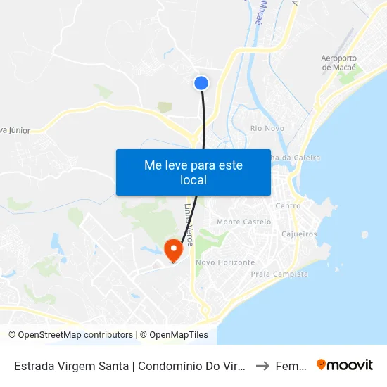 Estrada Virgem Santa | Condomínio Do Virgem Santa to Femass map