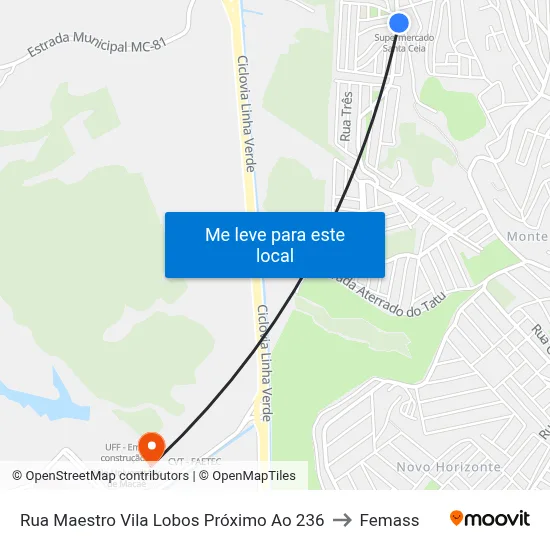 Rua Maestro Vila Lobos Próximo Ao 236 to Femass map